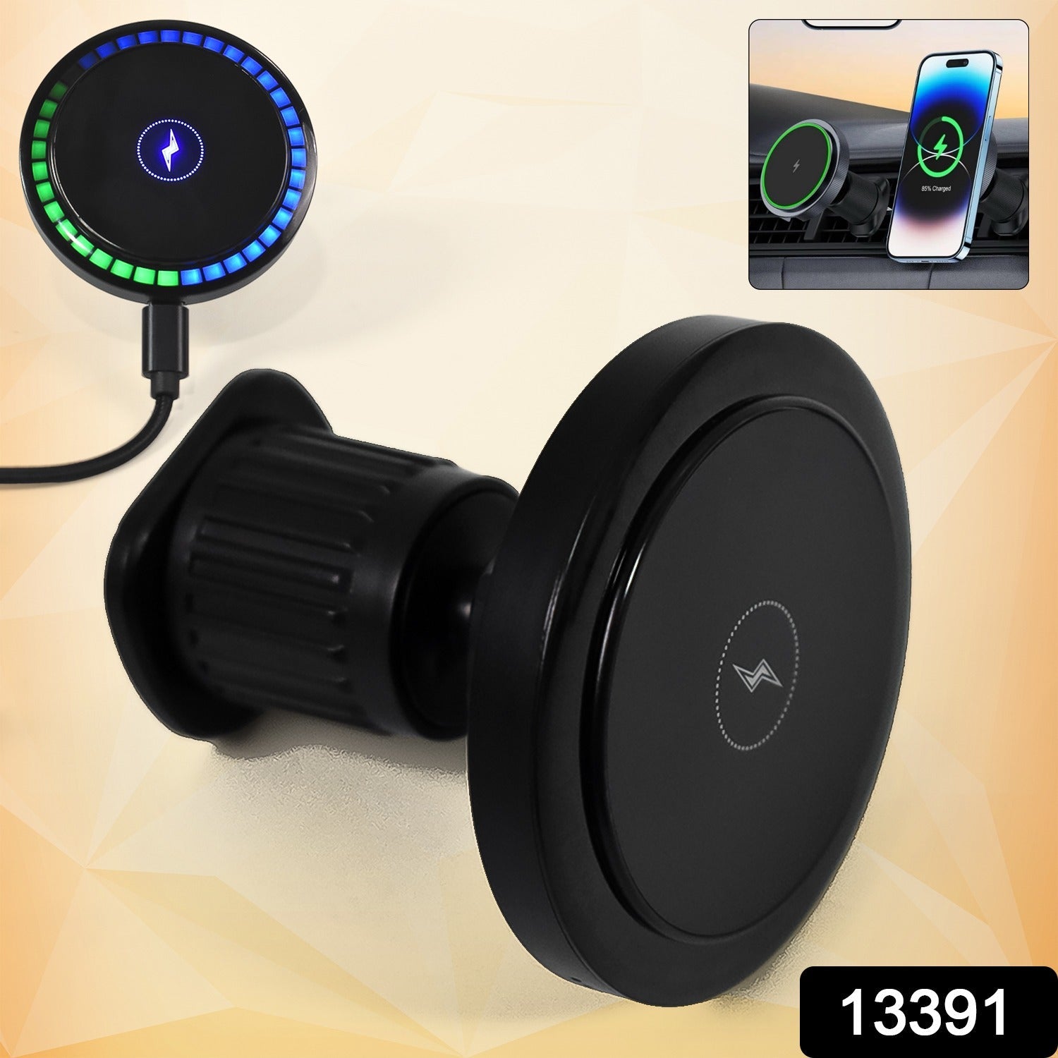 Magnetic Car Phone Mount with Wireless Charging Magnetic Car Phone Mount with Wireless Charging